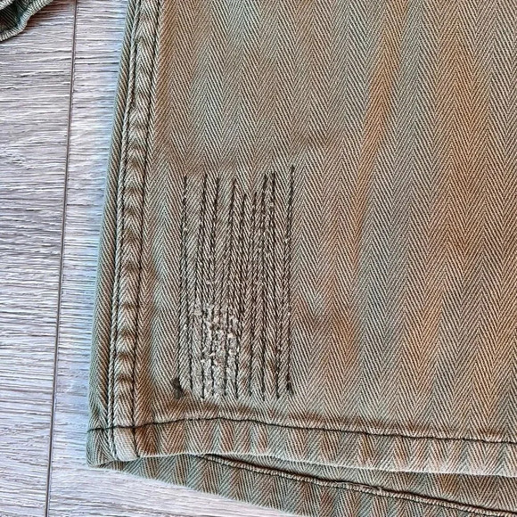 Topshop Women's Army Green Button Front Four Pocket Utility Jacket Size 6 - Picture 11 of 11